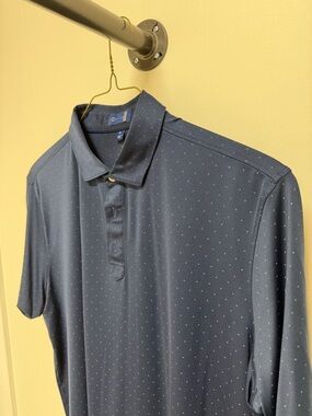 Stitch Fix Men's Navy Microdot Polo Shirt - Unbranded